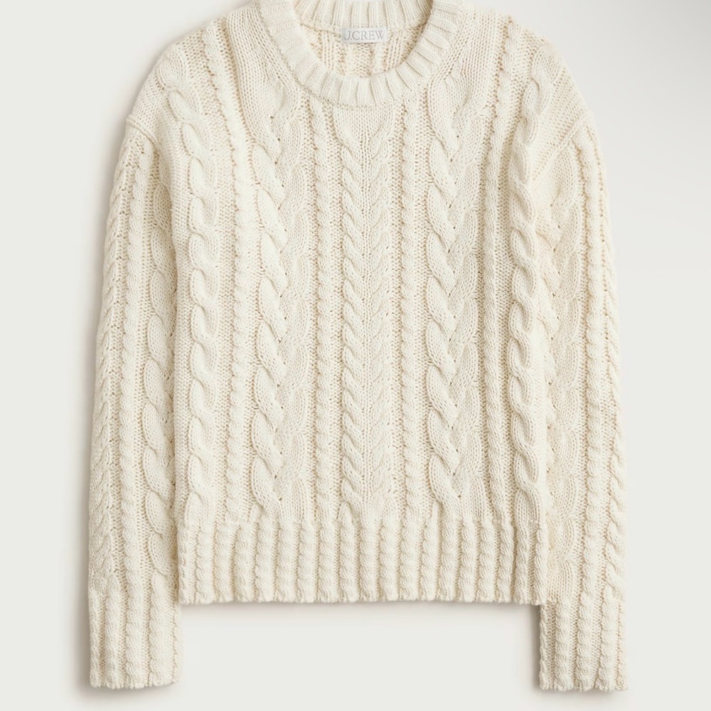 J. Crew Cable-knit crewneck sweater